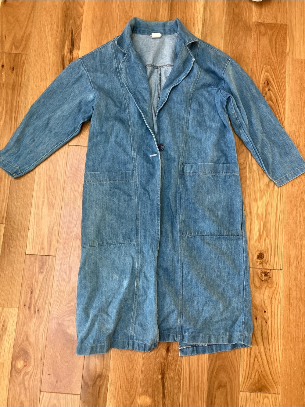 Vintage  Denim Longline Jean Jacket Coat